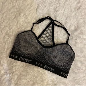 Betsy Johnson  Gray Sports Bra Sz S